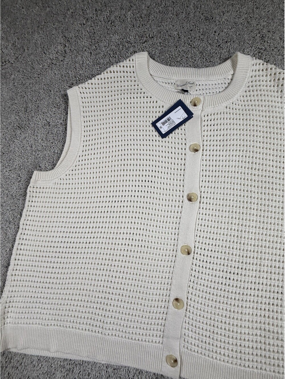 NWT Universal Thread Womens 3X Ivory Sleeveless Sweater Vest Cotton - Picture 3 of 8